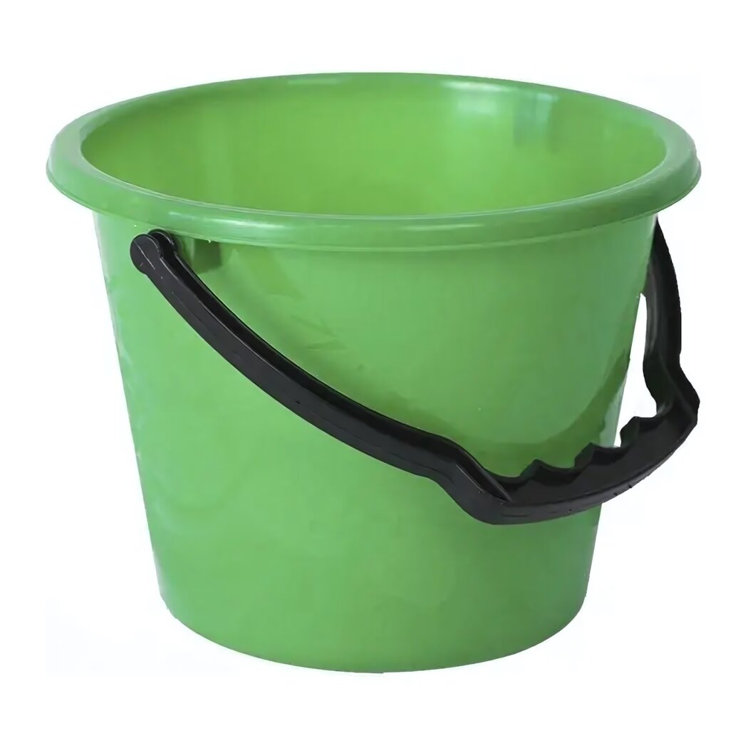Ведро пластиковое фруктовое 4л  зелёный цвет  эргономичная ручка  для дома и дачи
