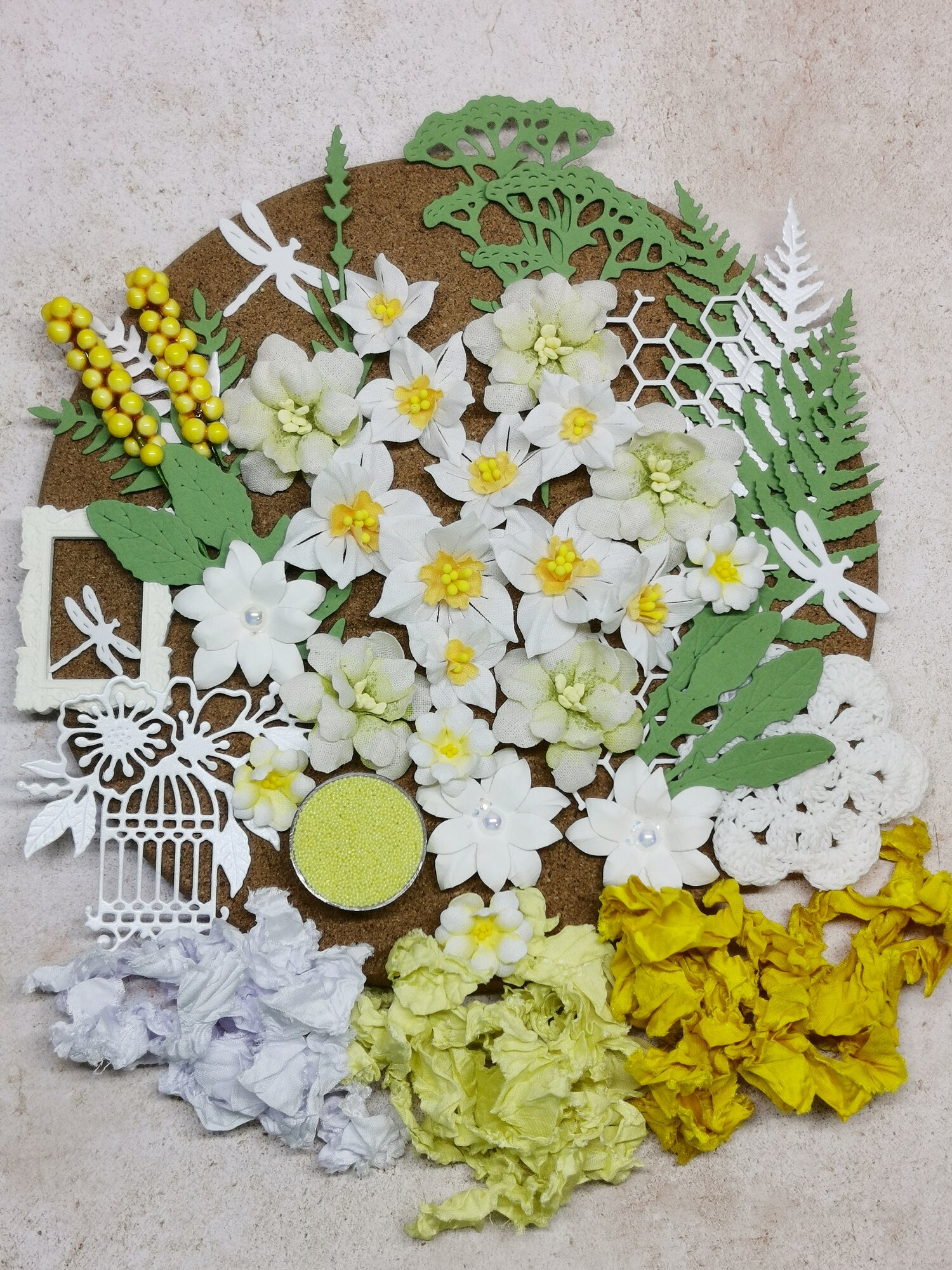 Декоративные украшения и цветы для скрапбукинга набором 50 элементов