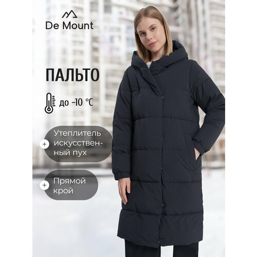 фото Пуховик de mount de mount women's faux down long coat, размер 50, черный