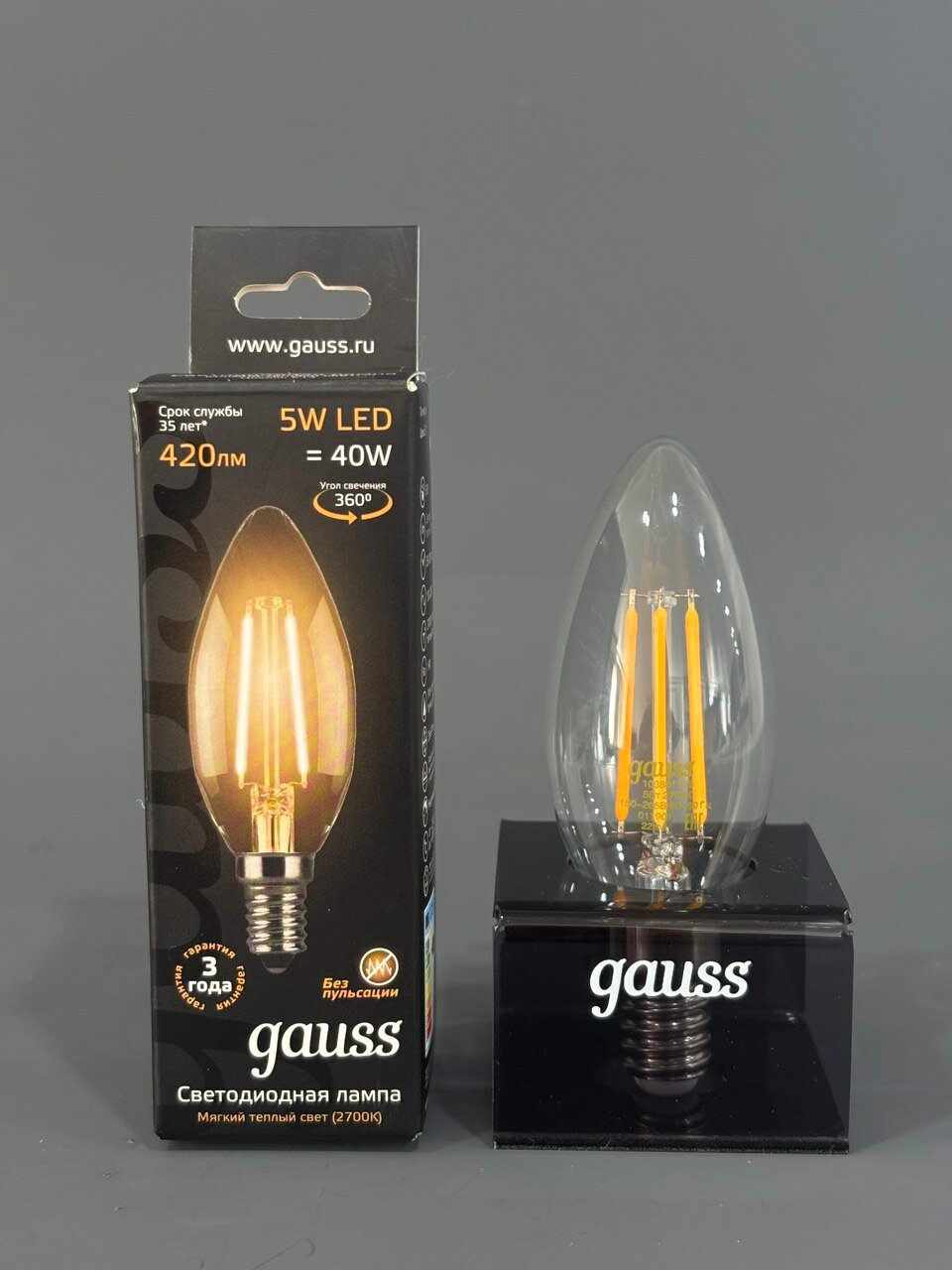 Лампа светодиодная gauss 103801105 E14 C35 5 Вт 2700 К