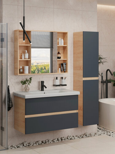 Изображение товара Шкаф-пенал подвесной SanStar Инфинити для ванной комнаты