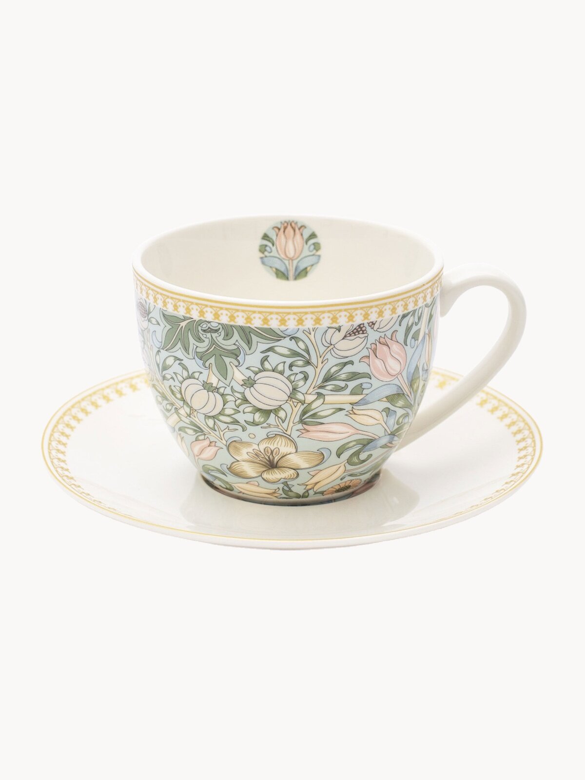 Чайная пара Fioretta FLOWERS 260мл, 1 штука, фарфоровая, 2 предмета