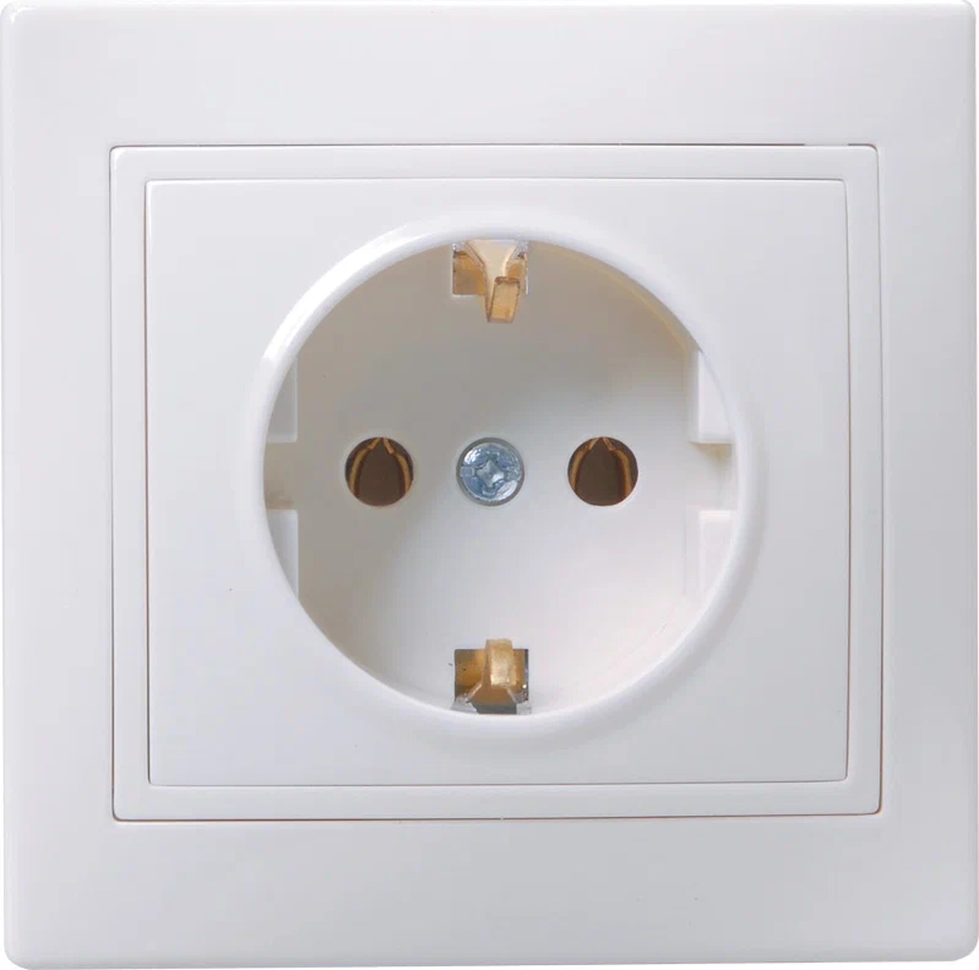 Розетка GENERICA кварта РС10-3-КБ, одноместная, с заземлением, белый