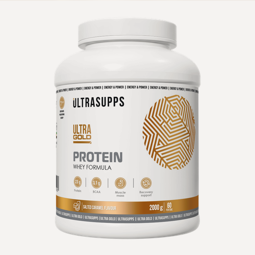 Изображение товара Сывороточный протеин UltraSupps Ultra Gold Protein Whey Formula - 2000 г, соленая карамель