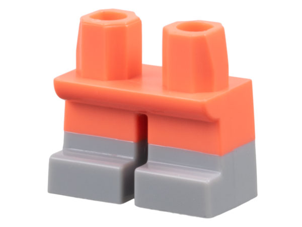 Legs Short with Molded Light Bluish Gray Lower Legs / Boots Pattern, 41879pb032 Coral N