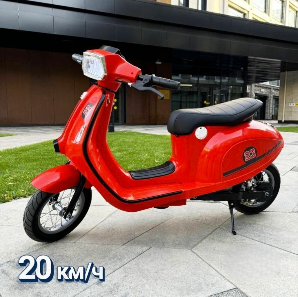 Детский скоростной электромотоцикл Vespa Sport 24V красный