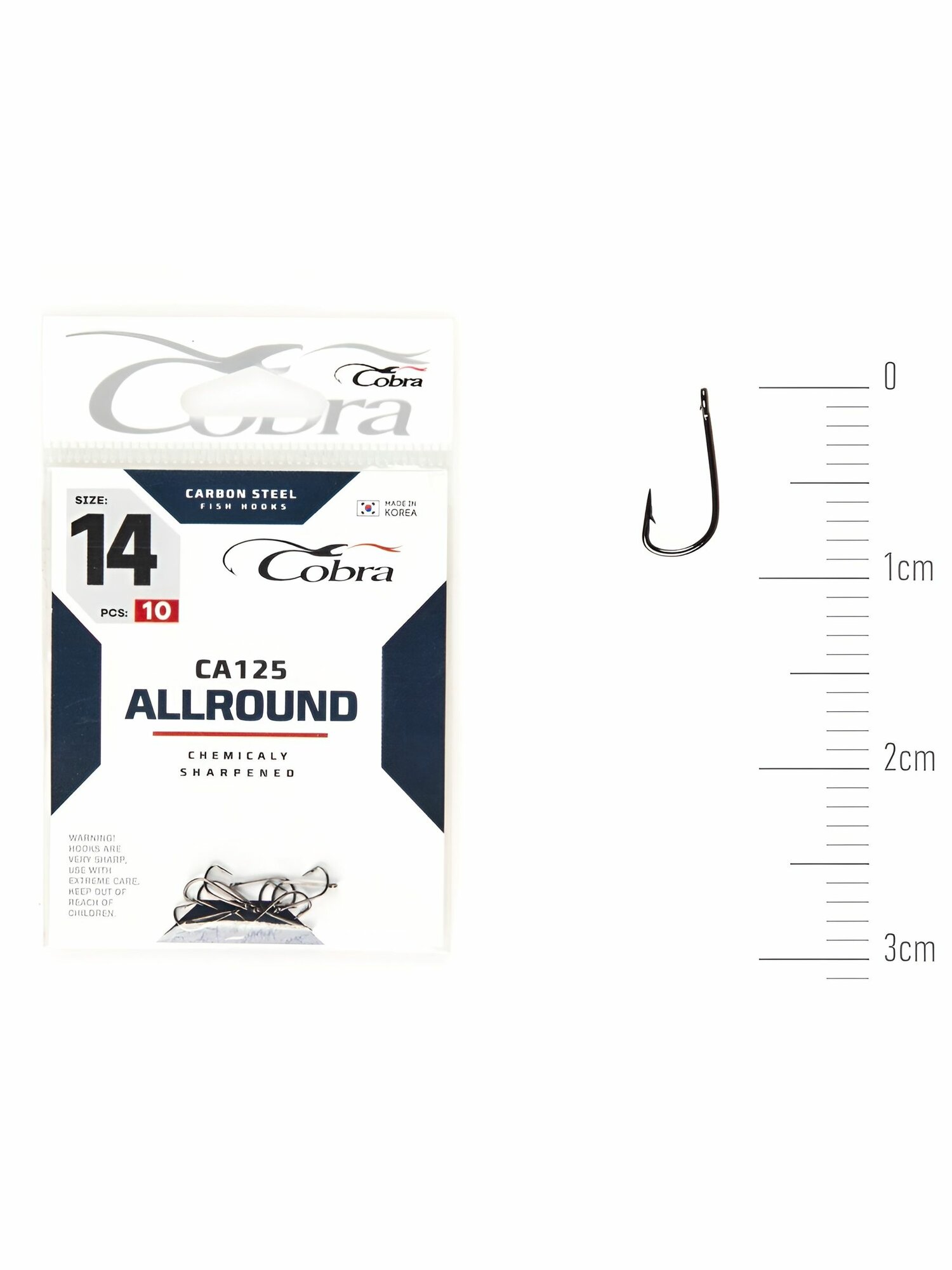 Крючки Cobra Allround STRUGER CA125 разм. 14 одинарные  10шт.