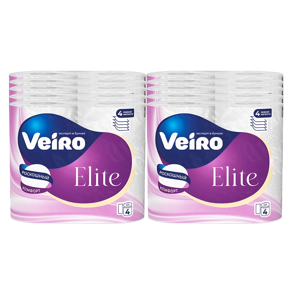 Изображение Бумага туалетная Veiro Elite Extra 4-х слойная 40 рулонов в упаковке