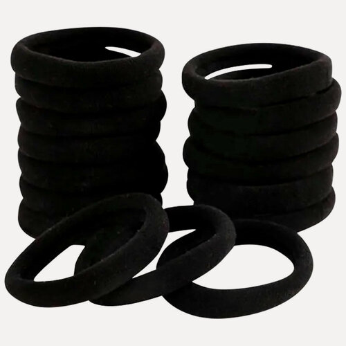 Изображение товара Резинки для волос черные, 50 шт. "Идеальная", диаметр : 4 см