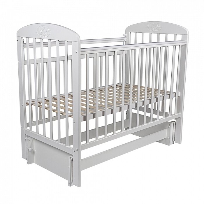 Кроватка детская Мой малыш 9 с универсальным маятником, белый