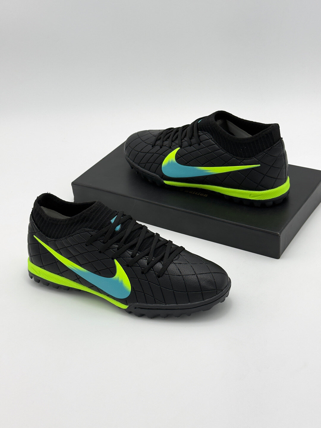 Бутсы , размер 41, черный/зеленый — фото 1