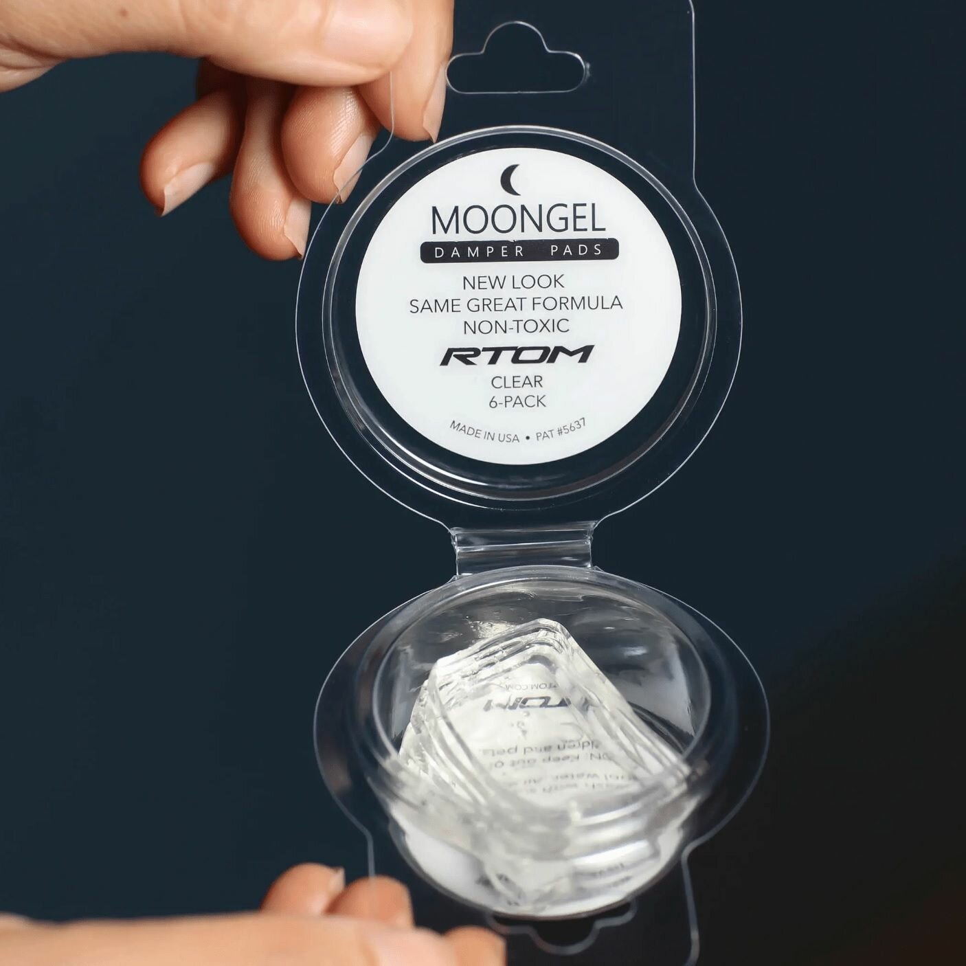 Демпферные пластинки для барабанов RTOM MOONGEL Dampers ORIGINAL CLEAR 6 Pcs. — фото 1