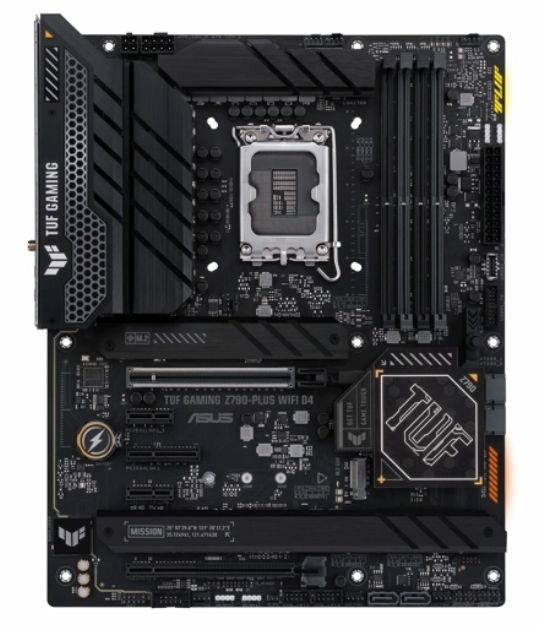Материнская плата ASUS TUF GAMING Z790-PLUS WIFI D4 (TUF GAMING Z790-PLUS WIFI D4) - LGA 1700, Intel Z790, 4хDDR4-3200 МГц, 2хPCI-Ex16, 4хM.2, Standard-ATX