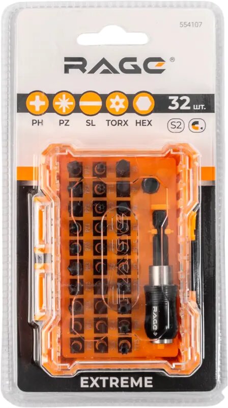 Набор бит магнитных Vira Rage 554107, 32 шт. — фото 1