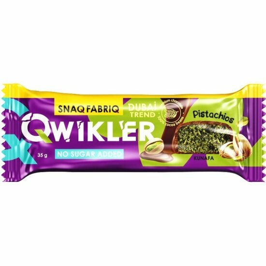 Протеиновый батончик Snaq Fabriq Qwikler глазированный с фисташкой и хрустящим тестом 35г