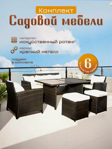 Изображение товара Комплект садовой мебели Sundays Madeira SFS 020, бежевые подушки