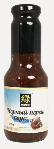 Изображение товара Соус чили из черного перца Мидори для приготовления горячих блюд из мяса и птицы 350 г, Китай