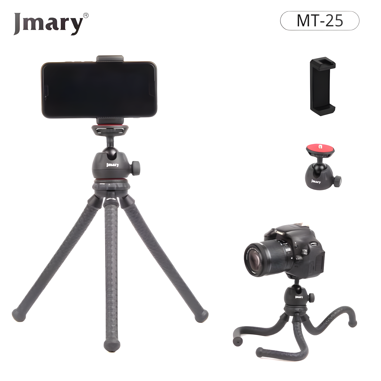 TRIPOD JMARY MT-25 – Гибкий мини-штатив для смартфонов и камер, выдерживает до 1.5 кг