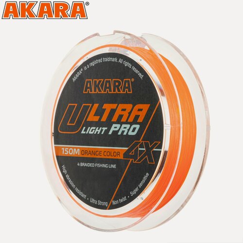 Изображение товара Шнур плетеный Akara Ultra Light PRO Orange 150 м 0,08