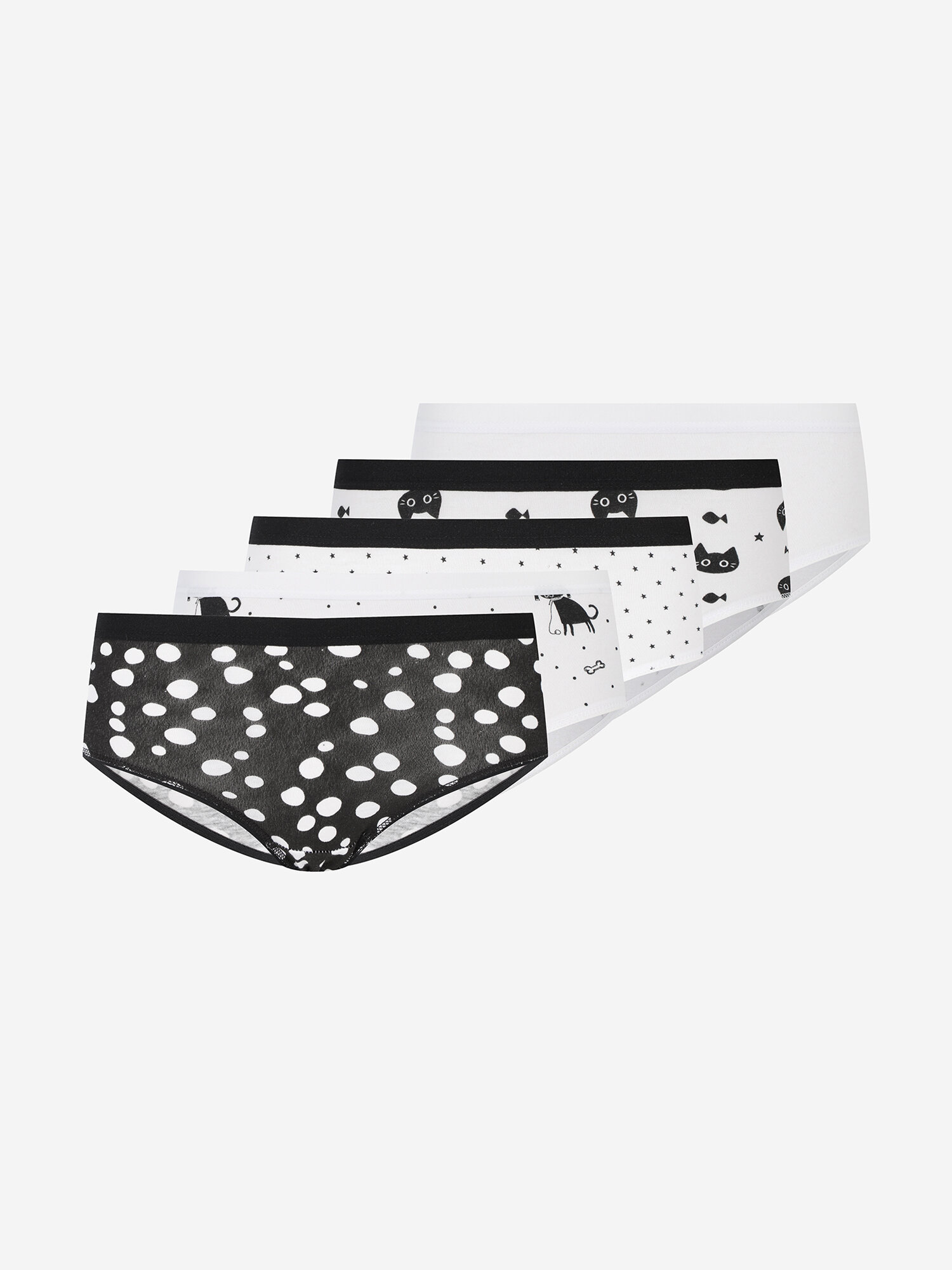 Трусы MATRIX SPORT Girl's Slips 5-pack 5 шт. размер 122-128 черный/белый
