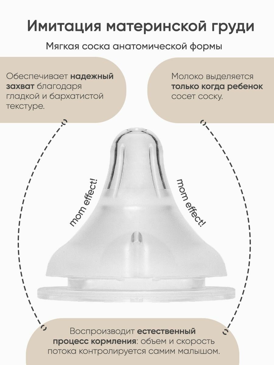 Детские Бутылочки Бутылочка для новорожденных 0, Paomma, антиколиковая с соской 6+ 240 мл