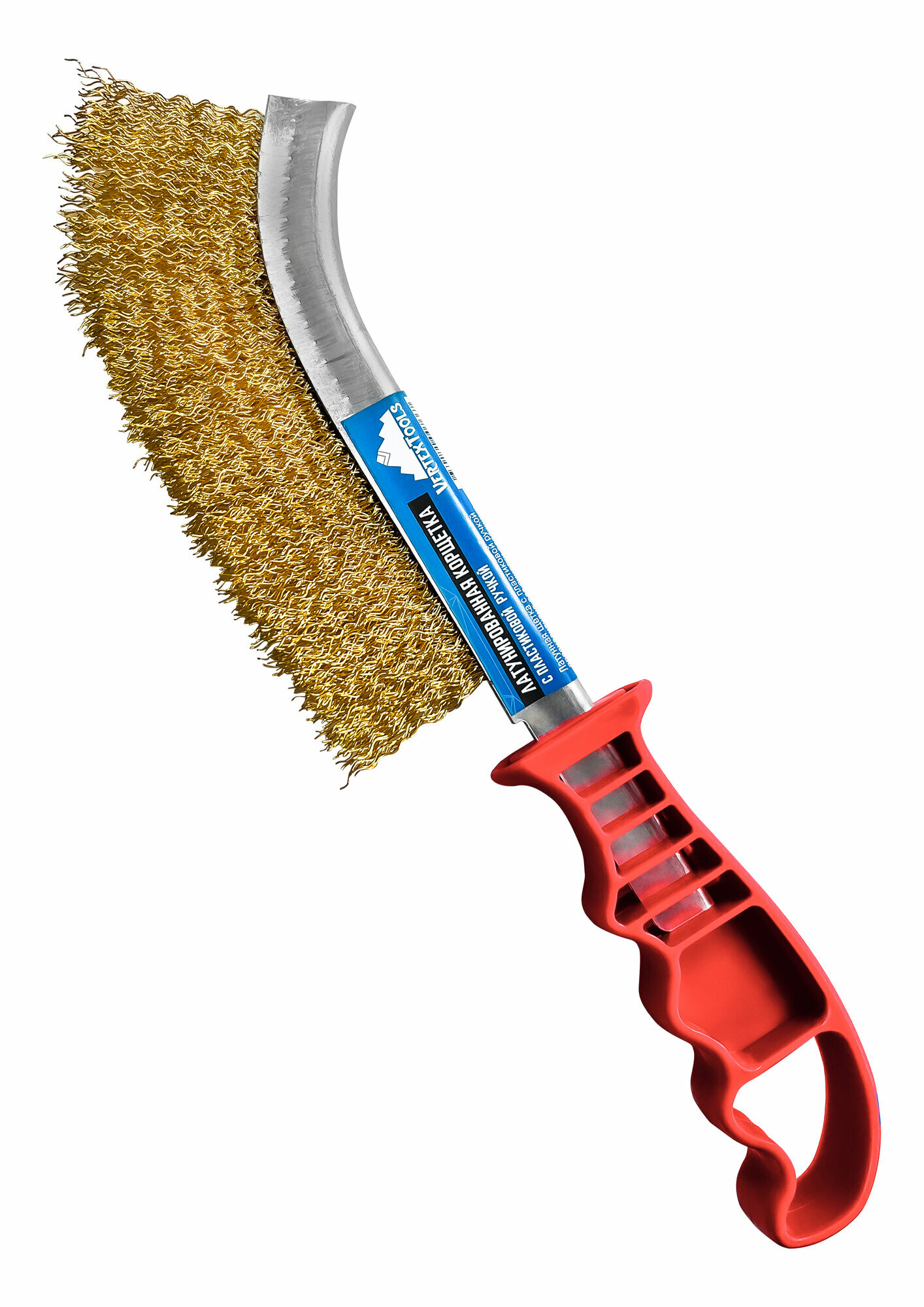 Щетка по металлу VertexTools латунь с пластиковой ручкой VertexTools