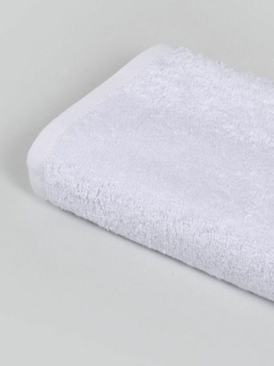 Полотенце махровое 500 гр./м. кв. 40х70 цв. Белый без бордюра для лица и рук для фитнеса спортзала в ванную