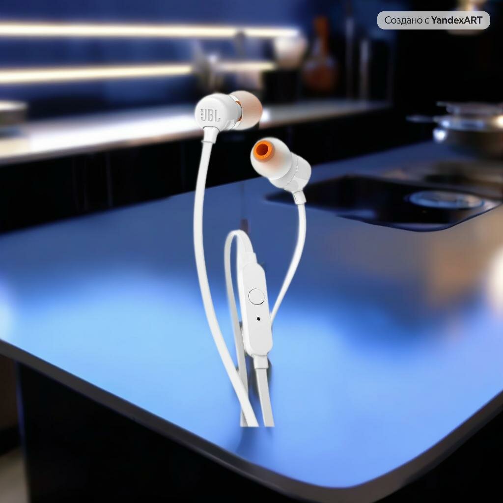 Наушники JBL Tune 110, проводные, закрытые, динамические, белые