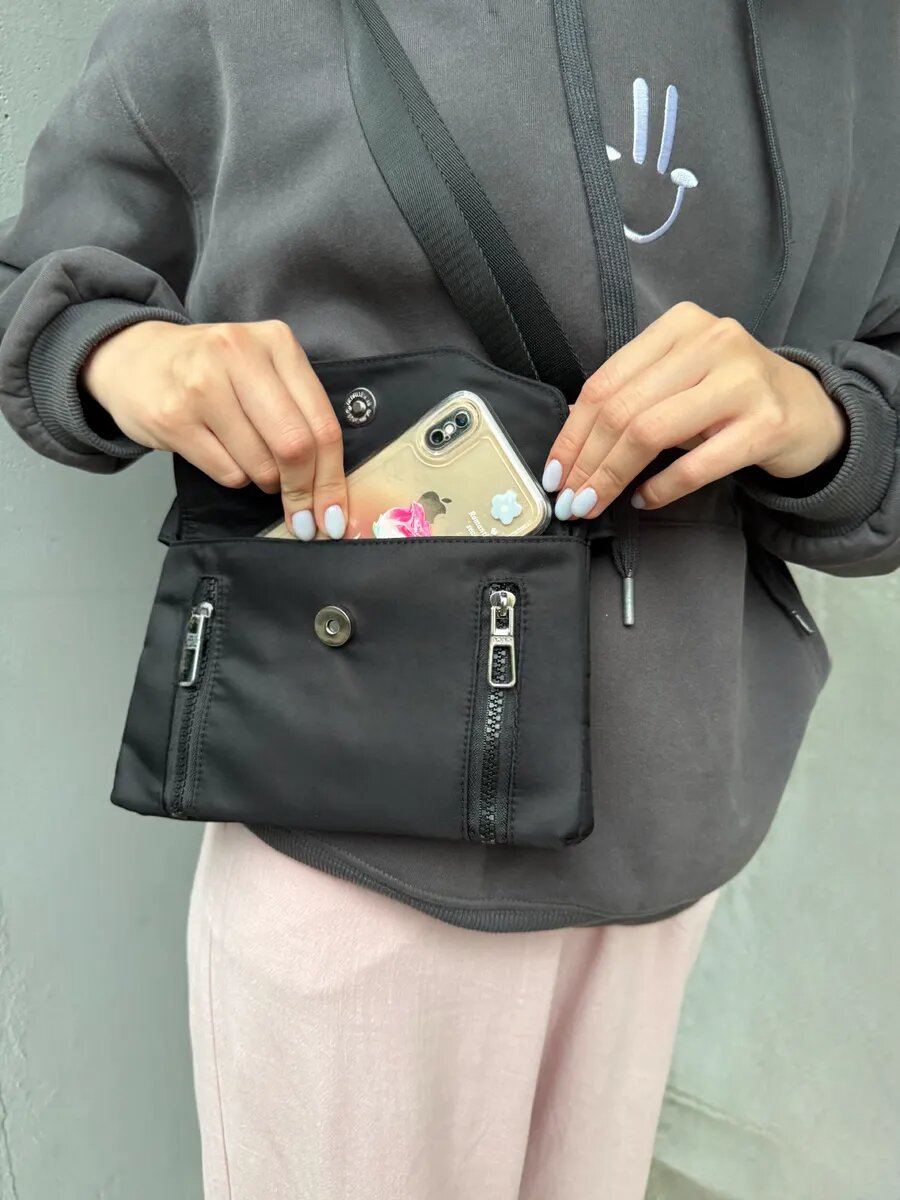 Сумка кросс-боди Journey, фактура гладкая, черный — фото 1