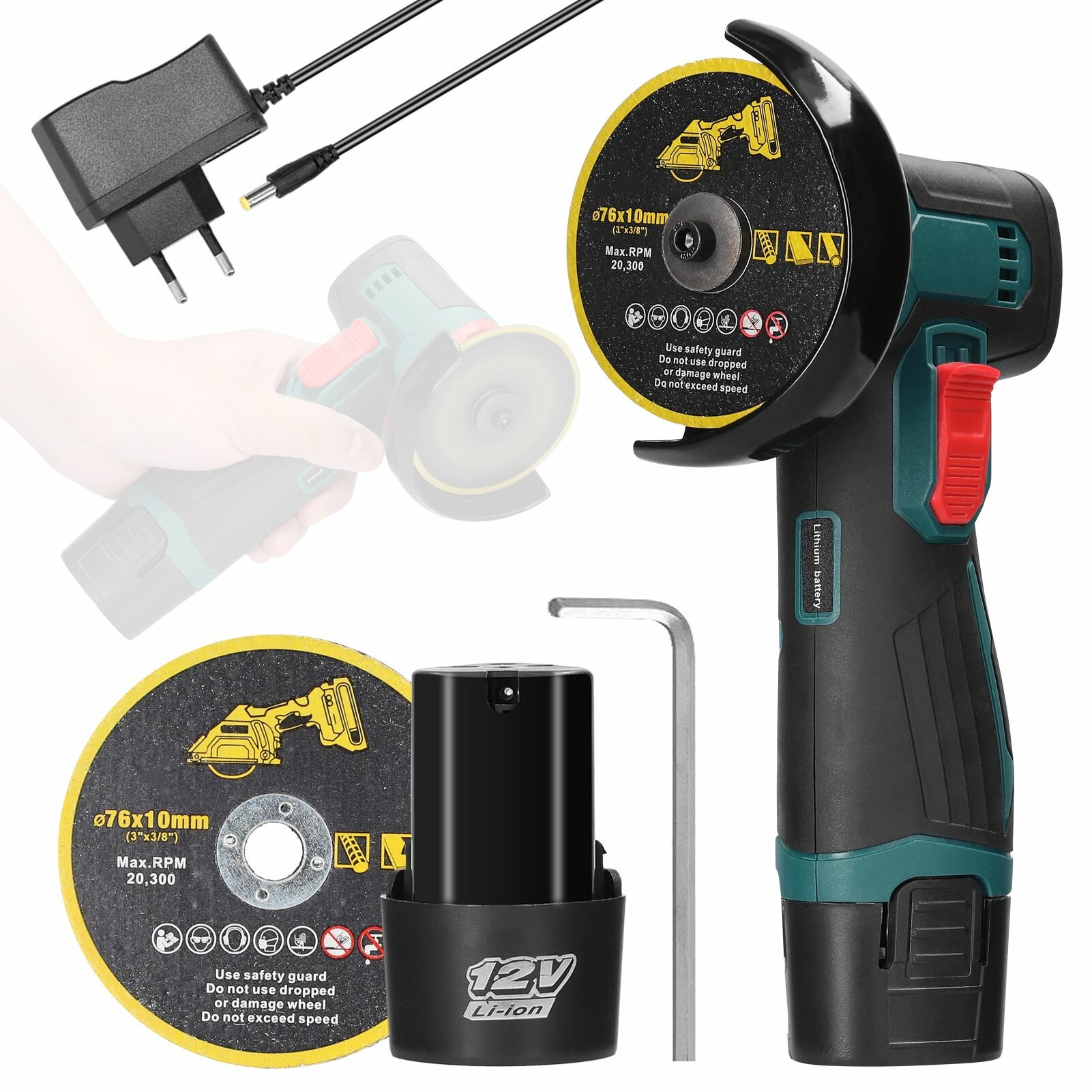 Угловая шлифмашина 3" с щеточным двигателем