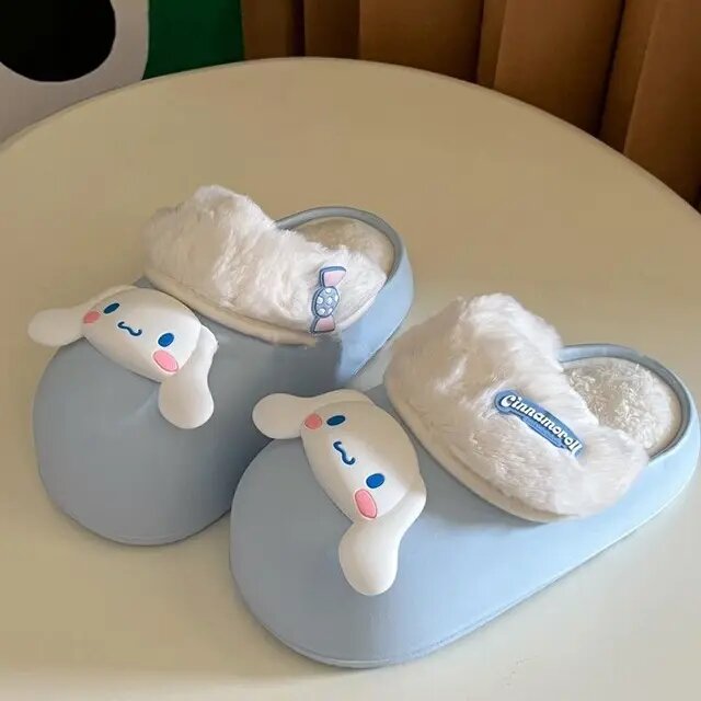 Женские Модные пушистые тапочки Y2k мультяшная мелодия Kuromi милые плюшевые тапочки для улицы Женская милая обувь в Корейском стиле