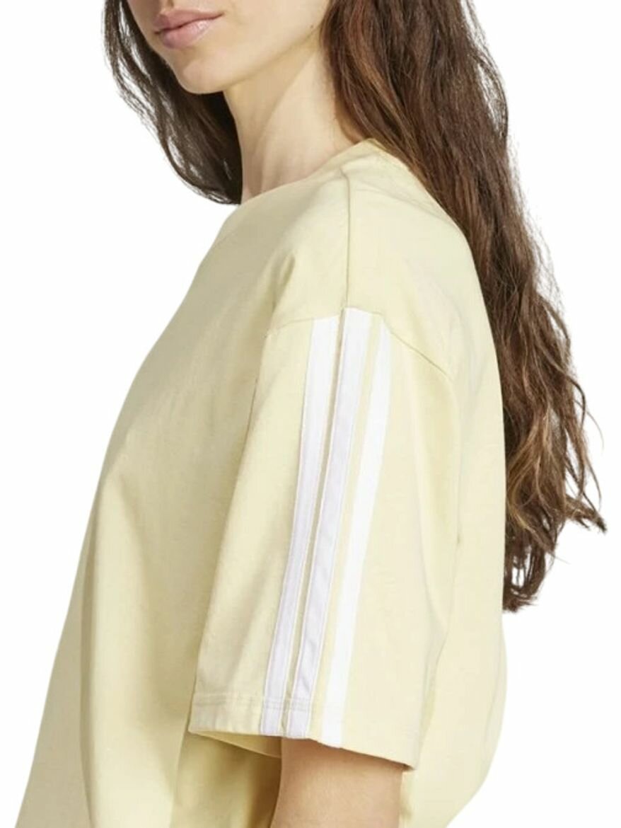 Футболка adidas Essentials 3-Stripes Boyfriend T-Shirt W, размер L, желтый — фото 1