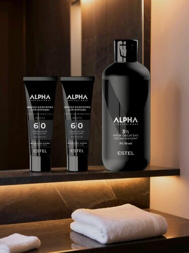 Изображение товара Комплект для камуфляжа бороды Estel Professional ALPHA HOMME 6/0 (2 шт + оксигент)