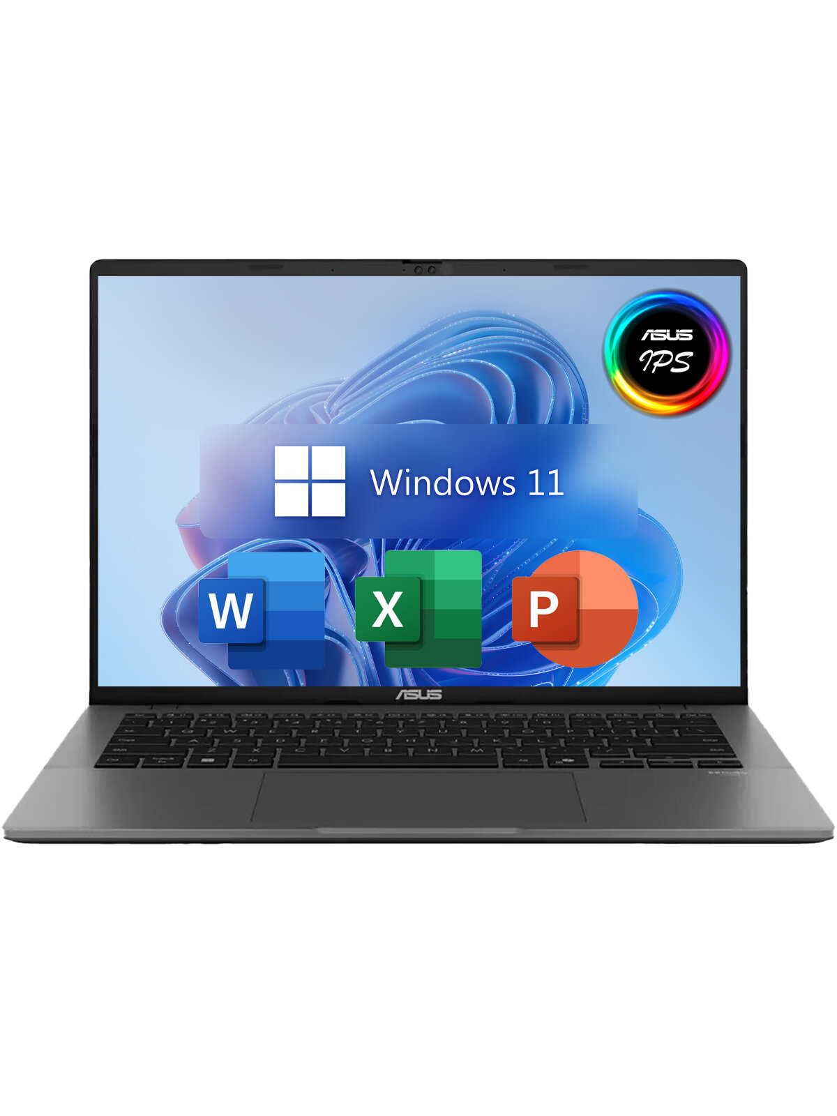 14" Ноутбук ASUS Vivobook S 14, WUXGA, AMD Ryzen 5 220 (4.9 ГГц), RAM 24 ГБ DDR5, SSD 512 ГБ, AMD Radeon 740M, Windows 11 Pro + Microsoft Office 2021, Русская раскладка, Matte Gray, ЕАС