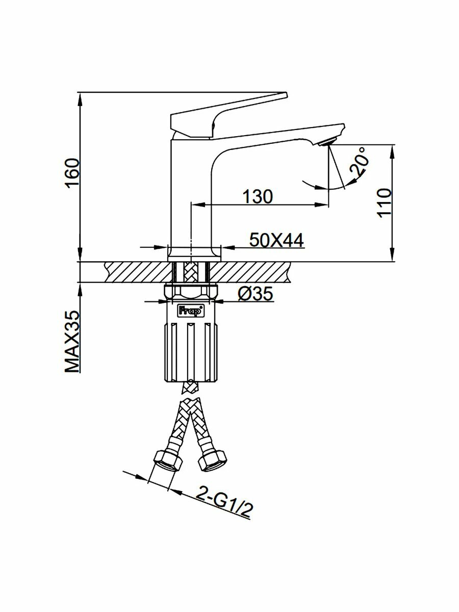 Смеситель для раковины FRAP F1086-9 — фото 1