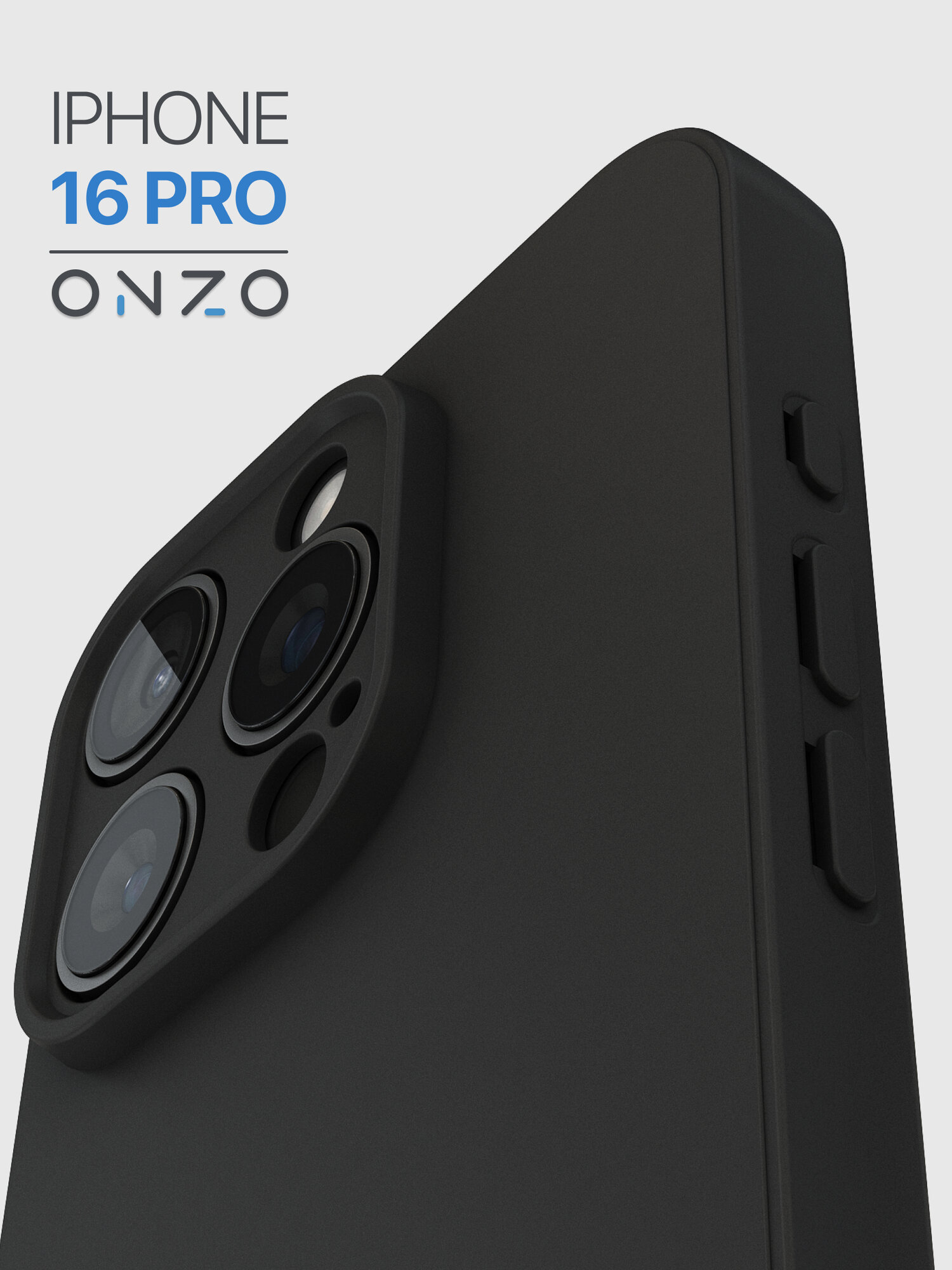 Защитный бампер на iPhone 16 Pro / Чехол тонкий на Айфон 16 Про, черный