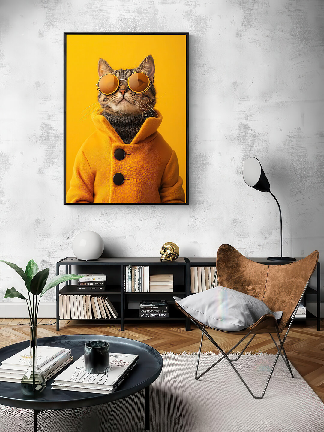 Картина "Кот с характером", интерьерная, на холсте, без рамы, цифровая печать 110 x 150 — фото 1