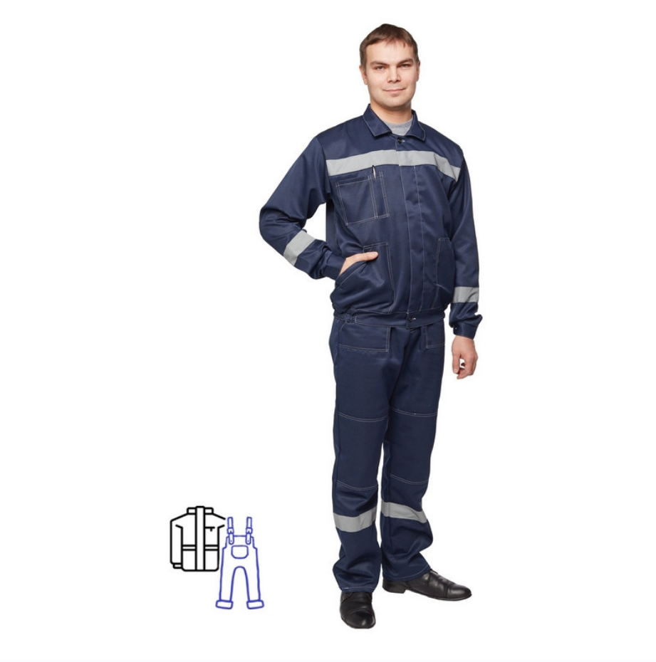 Костюм рабочий летний муж. л22-КПК т. син. (р.48-50) 194-200