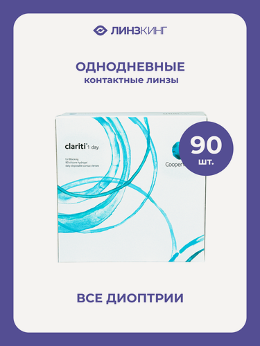 Изображение товара Контактные линзы CooperVision Clariti 1 Day, 90 pk R 8,6, D -6,00