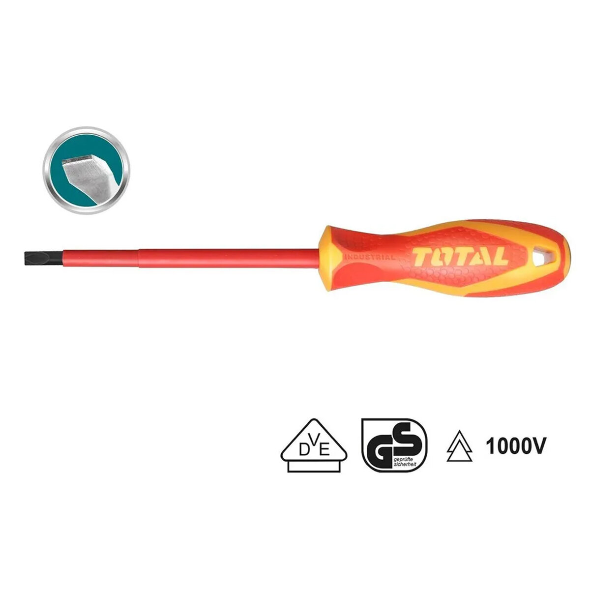 Отвертка THTIS5125 шлицевая SL5.5х125 мм диэлектрическая магнитная TOTAL INDUSTRIAL
