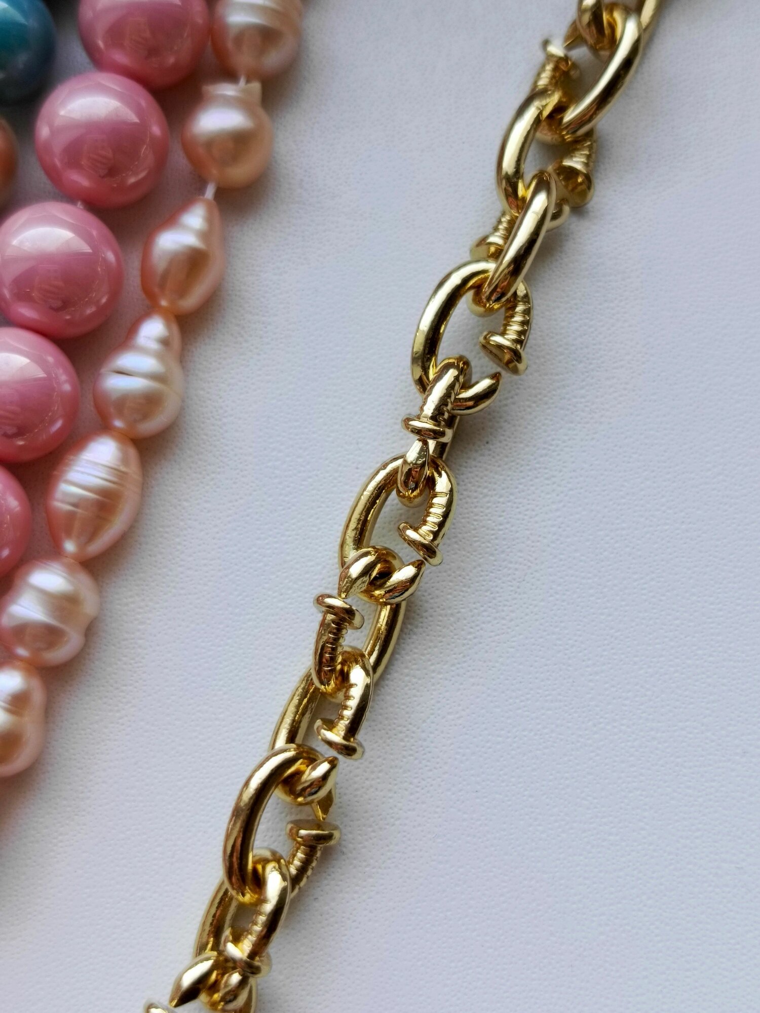 Цепь для рукоделия Гвозди 11 мм. 0.5 м. Латунь, позолота. Корейская фурнитура для бижутерии, украшений