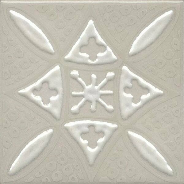 Декор керамический Kerama Marazzi KMD3STA018GN Бахия 2 серый светлый глянцевый 9.8x9.8x0.7 см (цена за 1 штуку)