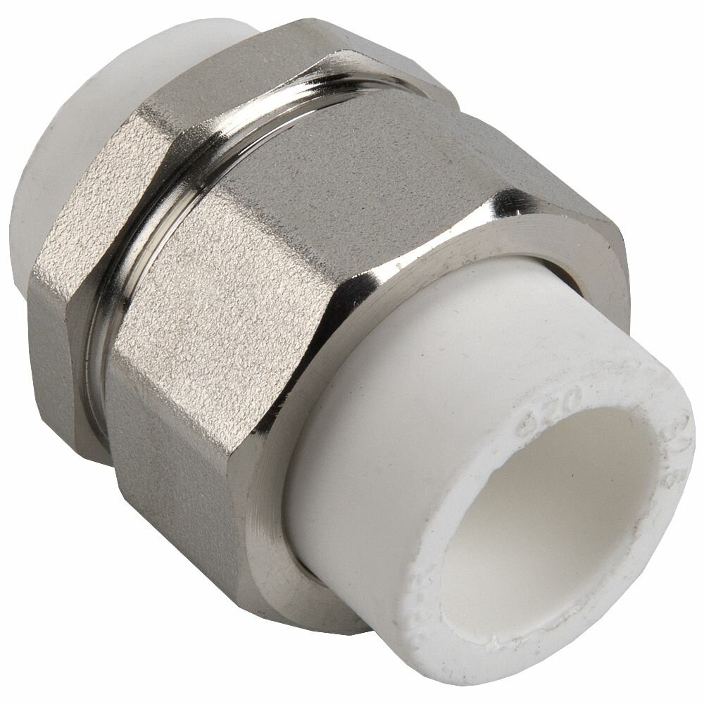 Муфта полипропиленовая 32 мм резьба 1" для трубы ремонтная СТМ пласт — фото 1