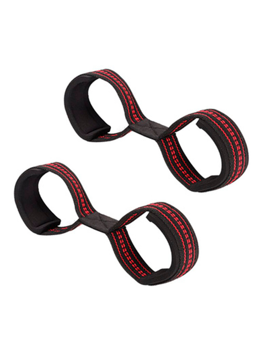 Лямки для становой тяги, спортивные, укороченные, красные/черные, XL — фото 1