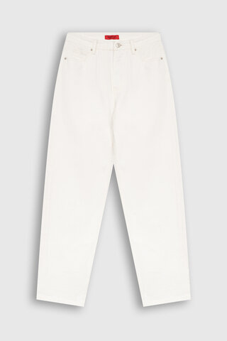 Джинсы QWENTINY, размер M, молочный