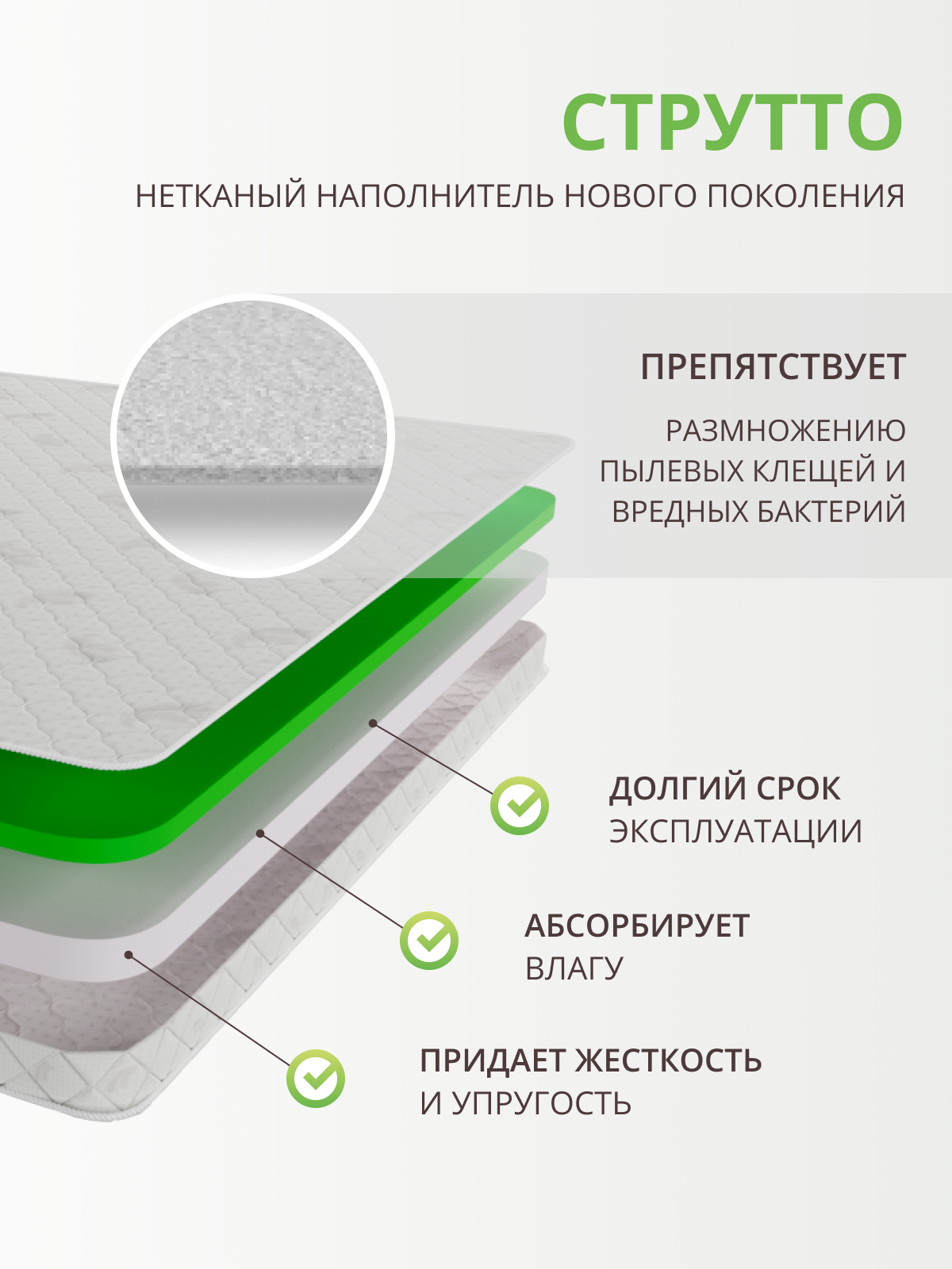 Матрас топпер 160х210, беспружинный матрас топпер, топпер на диван, топпер на кровать, ортопедический топпер — фото 1