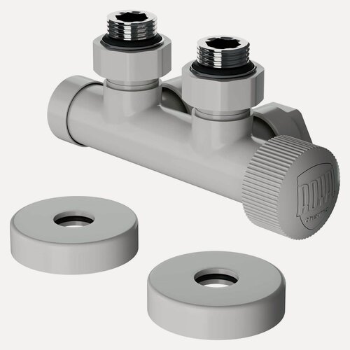 Изображение товара Узел нижнего подключения термостатический угловой Royal Thermo Design Pro 15мм М30х1,5 (Белый)