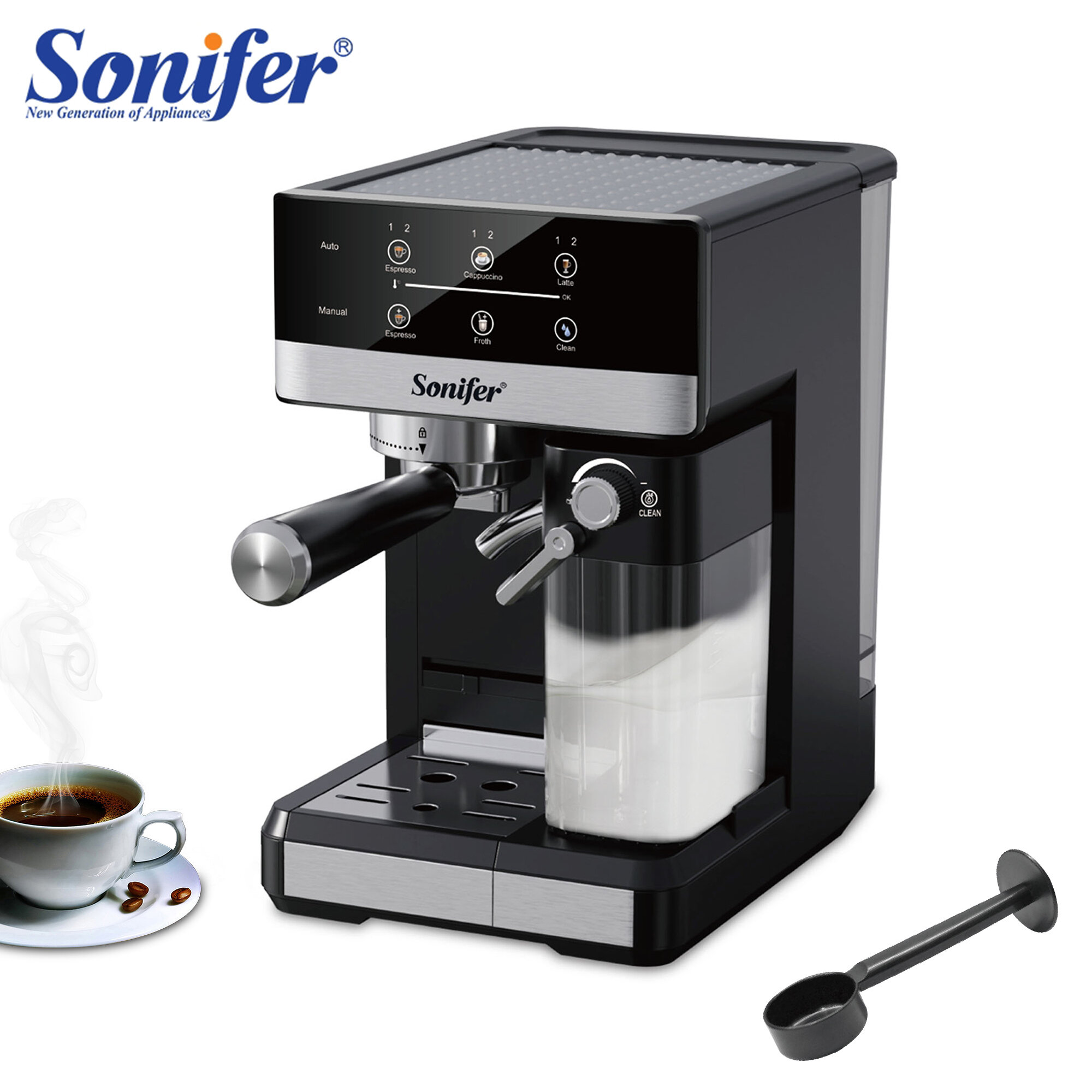 Кофемашина зерновая, Эспрессо, Капучино, Латте, Sonifer SF-3575