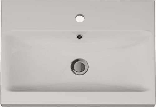 Изображение товара Мебельная раковина AM.PM Gem 61 накладная, фарфоровая, со встроенным сливом-переливом, белая, раковина для ванной, прямоугольная