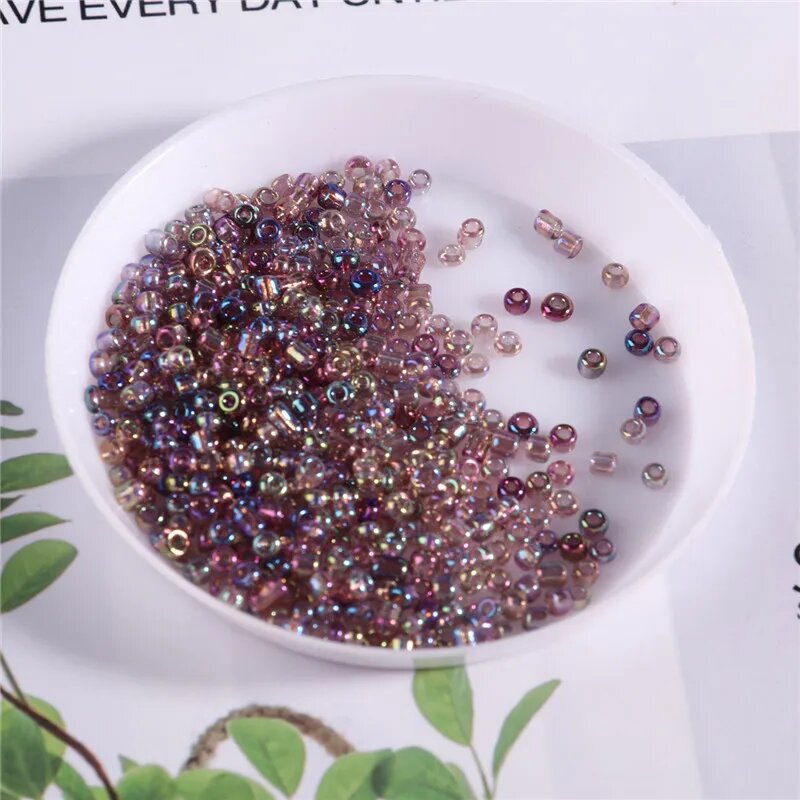 Бусины стеклянные прозрачные 2 мм 600 шт isequins Bean Purple 2mm 600Pcs